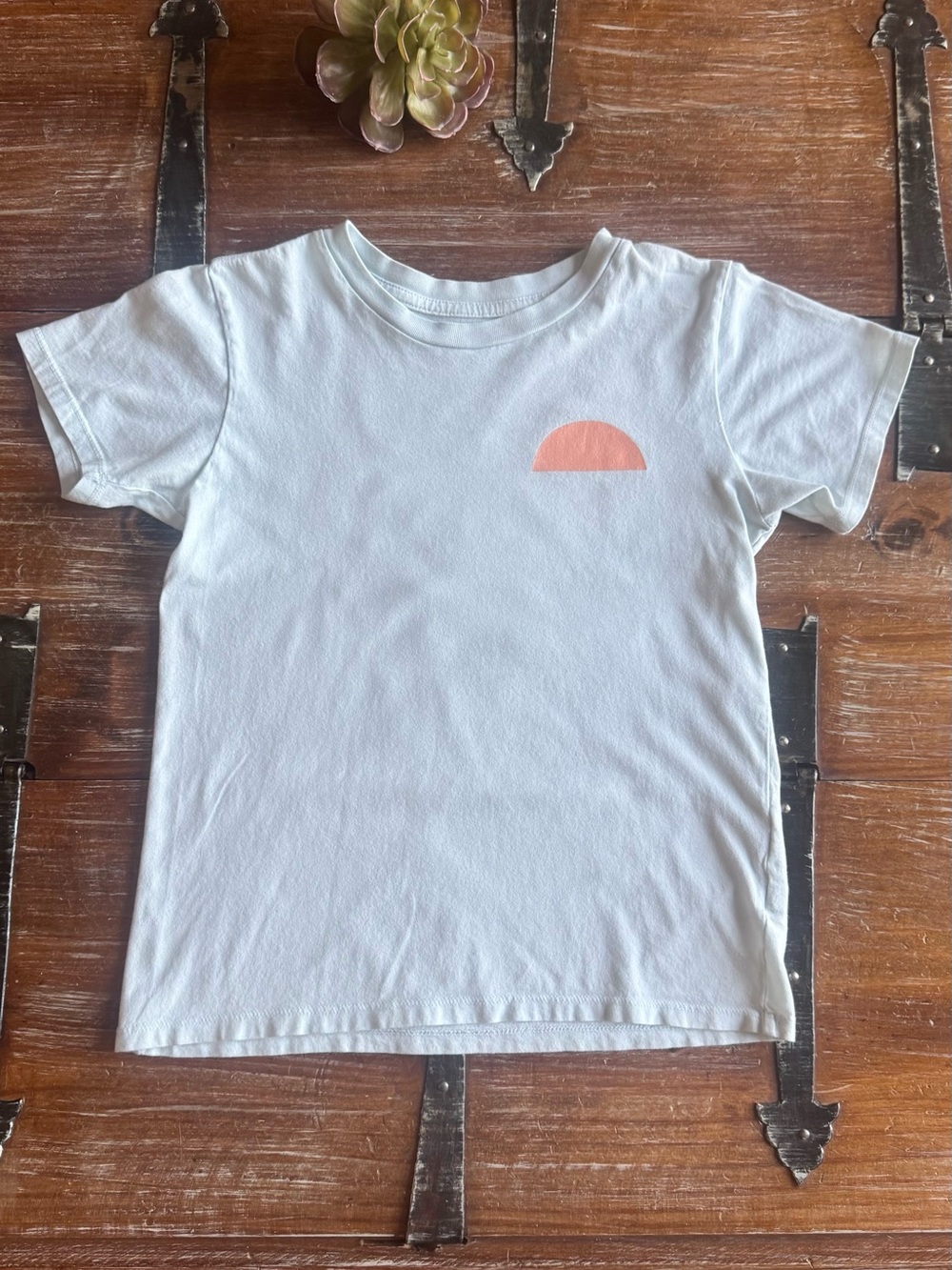Kids Light-Blue Short-Sleeve Tee with Orange Sunrise Graphic